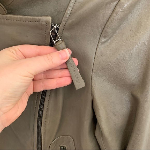 Mackage leather jacket in taupe, size S - Picture 3 of 14
